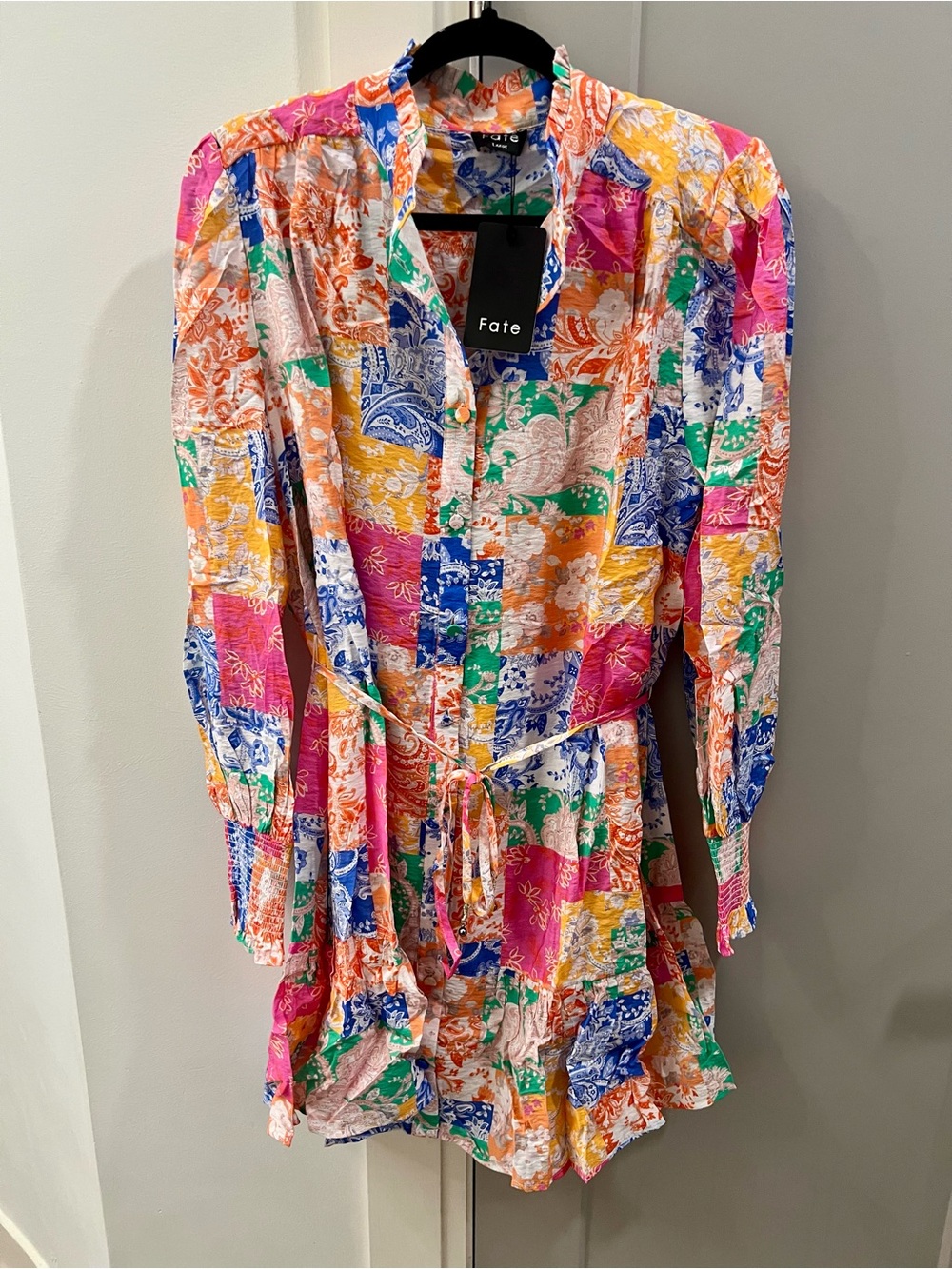 Fate Colorful Patchwork Floral Shift Dress